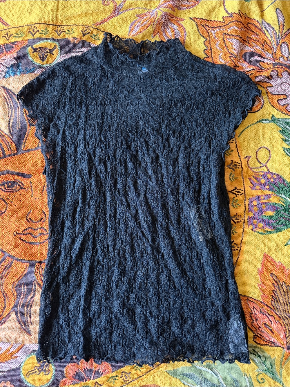 BNWT Women’s Black Lace Short Sleeve Top